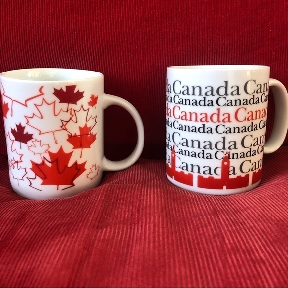Set of 2 Canada and Maple Leaf Themed Mugs 🇨🇦 - Picture 1 of 7